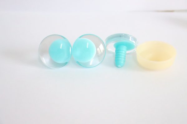 25mm 30mm 3D offcentre Clear eyes Emerald pupil clear toy eyes with sinker hard washer for diy craft doll eyes findings