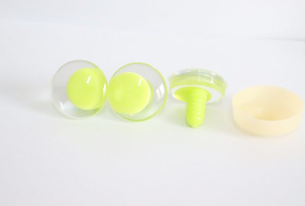 25mm 30mm 3D offcentre Clear eyes Light green  pupil clear toy eyes with sinker hard washer for diy craft doll eyes findings