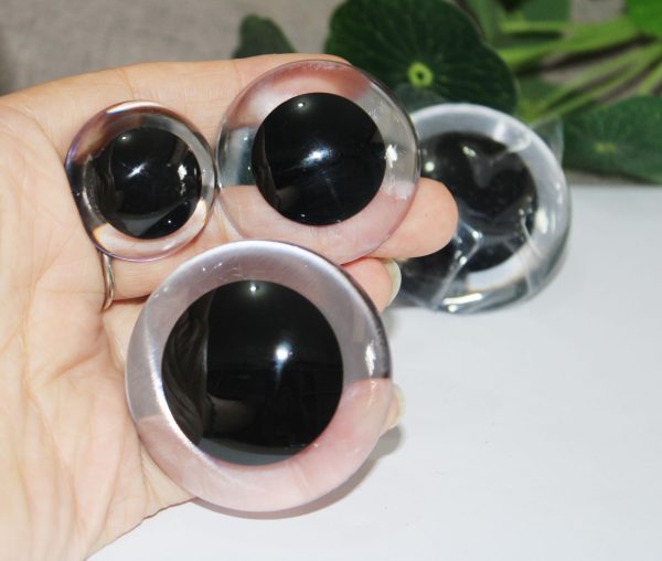 2pcs/10pcs/50pcs 30mm-40mm-45mm-50mm-60mm round clear crystal eyes with hard washer for diy plush doll findings - Image 3