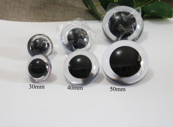 2pcs/10pcs/50pcs 30mm-40mm-45mm-50mm-60mm round clear crystal eyes with hard washer for diy plush doll findings - Image 2