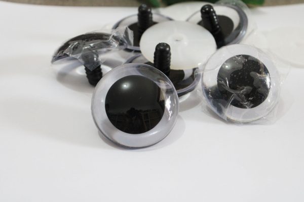 2pcs/10pcs/50pcs 30mm-40mm-45mm-50mm-60mm round clear crystal eyes with hard washer for diy plush doll findings