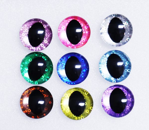 3D cat toy eyes oval pupil doll eyes with colorful disc with sinker washer for diy plush craft doll findings-Q10