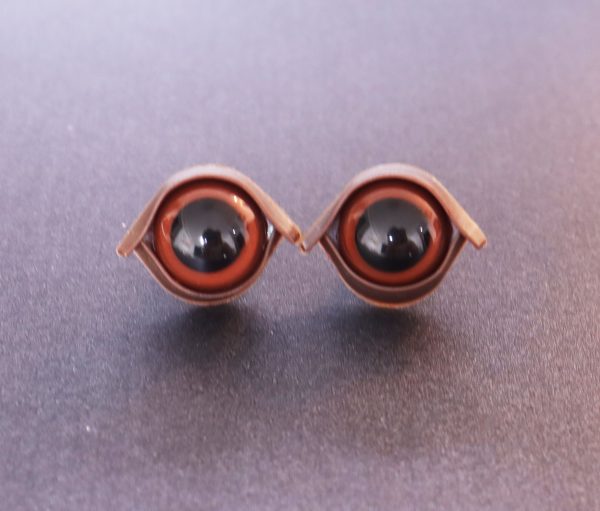 10mm-24mm brown round crystal eyes with brown eyelids with back washer with handpress washer for diy plush doll findings - Image 3