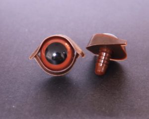 10mm-24mm brown round crystal eyes with brown eyelids with back washer with handpress washer for diy plush doll findings