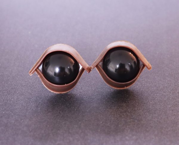 10mm-24mm black round full black eyes with brown eyelids with back washer with handpress washer for diy plush doll findings (Copy)