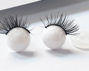 12mm-24mm white color new style toy doll eyes with eyelash full solid toy eyes with washer for craft plush doll -01