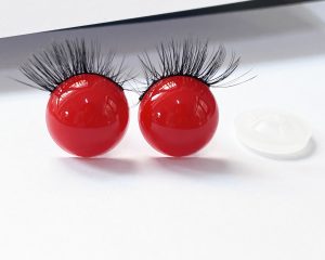 12mm-24mm red color new style toy doll eyes with eyelash full solid toy eyes with washer for craft plush doll -01 (Copy)