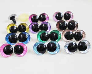 mixed color 3D offcentre eyes black pupil clear toy eyes with sinker washer 12mm-40mm option for craft doll -B11