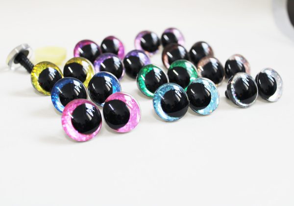 mixed color 3D offcentre eyes black pupil clear toy eyes with sinker washer 12mm-40mm option  for craft doll -B11 - Image 2