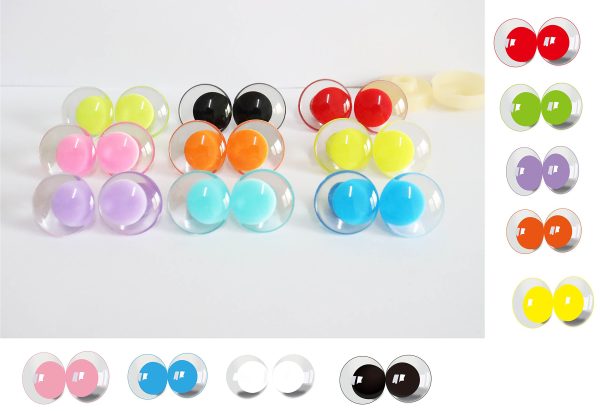 25mm 30mm 3D offcentre Clear eyes mixed 10color  pupil clear toy eyes with sinker hard washer for diy craft doll eyes findings - Image 2