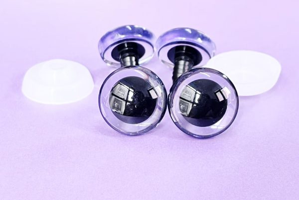 9mm-35mm clear color 3D Centre toy eyes with hard washer for diy craft plush doll findings - Image 2