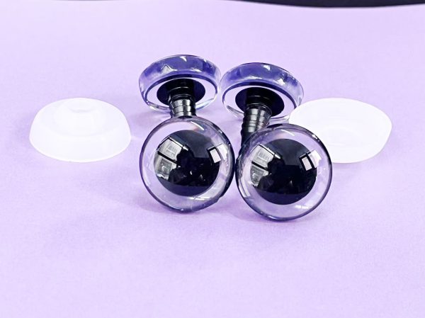 9mm-35mm clear color 3D Centre toy eyes with hard washer for diy craft plush doll findings - Image 3