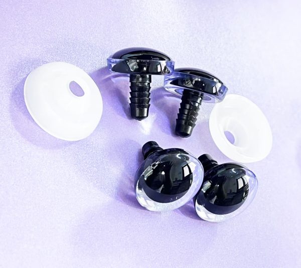 9mm-35mm clear color 3D Centre toy eyes with hard washer for diy craft plush doll findings - Image 4