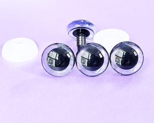 9mm-35mm clear color 3D Centre toy eyes with hard washer for diy craft plush doll findings