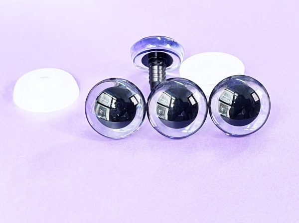 9mm-35mm clear color 3D Centre toy eyes with hard washer for diy craft plush doll findings