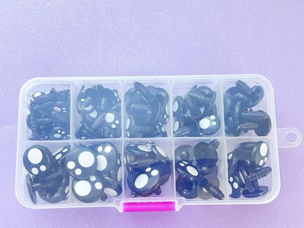 100pcs/box  8mm 10mm 12mm 14mm 16mm toy eyes with soft washer - Image 3