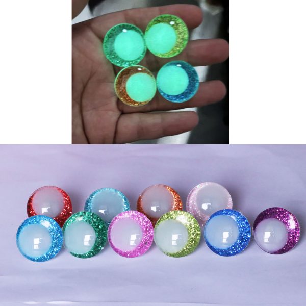 mixed color 3D luminous pupil offcentre eyes  clear toy eyes with sinker washer  with disc for craft doll -20mm-25mm-30mm