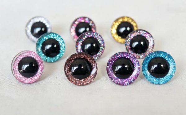 MIXED COLOR 9mm-35mm 3D Centre toy eyes with hard washer for diy craft plush doll findings-N10 - Image 3