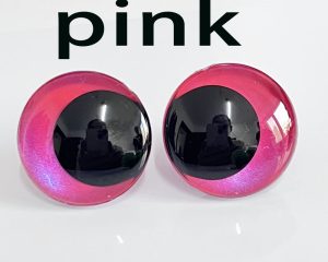 handpaint pink color 3D offcentre eyes black pupil toy eyes with sinker washer 12mm-40mm option for craft doll (Copy)