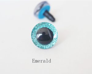 emerald color 9mm-35mm 3D Centre toy eyes with hard washer for diy craft plush doll findings-N10