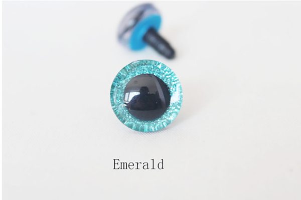 emerald color 9mm-35mm 3D Centre toy eyes with hard washer for diy craft plush doll findings-N10