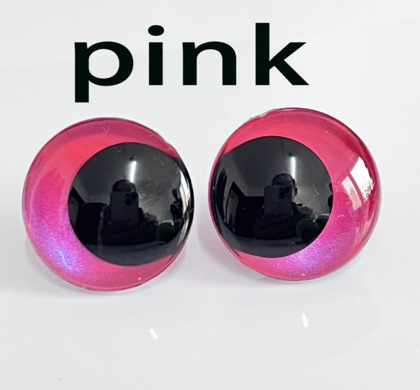 handpaint pink color 3D offcentre eyes black pupil  toy eyes with sinker washer 12mm-40mm option  for craft doll (Copy)