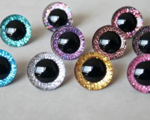 MIXED COLOR 9mm-35mm 3D Centre toy eyes with hard washer for diy craft plush doll findings-N10