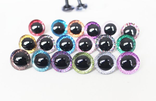 MIXED COLOR 9mm-35mm 3D Centre toy eyes with hard washer for diy craft plush doll findings-N19 - Image 2