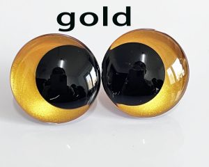 handpaint gold color 3D offcentre eyes black pupil  toy eyes with sinker washer 12mm-40mm option  for craft doll