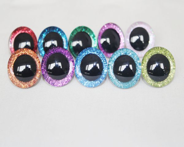 MIXED COLOR 9mm-35mm 3D Centre toy eyes with hard washer for diy craft plush doll findings-N19