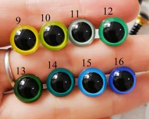 handpaint colorful 6mm-60mm round crystal eyes with hard washer for diy plush doll findings Handmade amigurumi doll