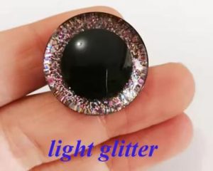 light glitter color 9mm-35mm 3D Centre glitter toy eyes with hard washer for diy craft plush doll findings-10colors