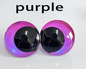 handpaint purple color 3D offcentre eyes black pupil  toy eyes with sinker washer 12mm-40mm option  for craft doll