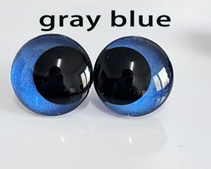 handpaint gray blue color 3D offcentre eyes black pupil  toy eyes with sinker washer 12mm-40mm option  for craft doll