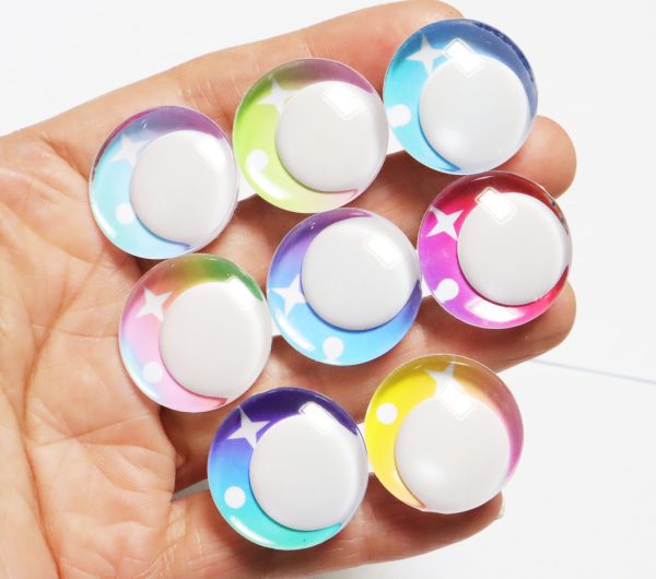 mixed color 3D white pupil offcentre eyes  clear toy eyes with sinker washer 12mm-40mm option  for craft doll -ZX10 - Image 2