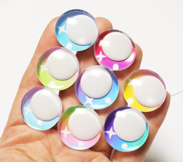 mixed color 3D white pupil offcentre eyes  clear toy eyes with sinker washer 12mm-40mm option  for craft doll -ZX10 - Image 3
