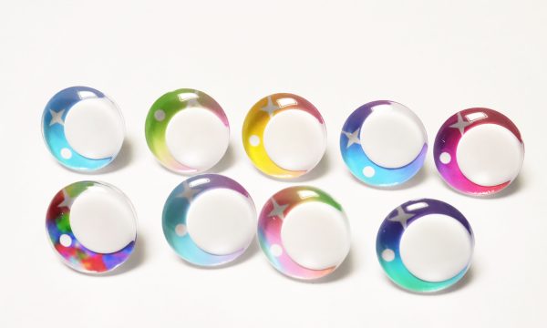 mixed color 3D white pupil offcentre eyes  clear toy eyes with sinker washer 12mm-40mm option  for craft doll -ZX10 - Image 5