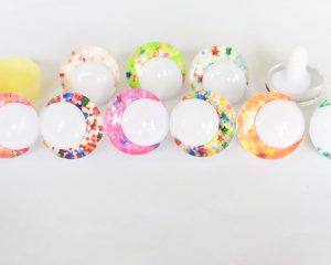 mixed color 3D white pupil offcentre eyes clear toy eyes with sinker washer 12mm-40mm option for craft doll -s9