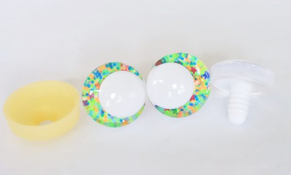 mixed color 3D white pupil offcentre eyes  clear toy eyes with sinker washer 12mm-40mm option  for craft doll -s9 - Image 4