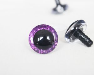 purple color 9mm-35mm 3D Centre glitter toy eyes with hard washer for diy craft plush doll findings-10colors