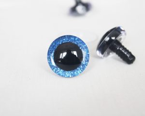 dark blue color 9mm-35mm 3D Centre glitter toy eyes with hard washer for diy craft plush doll findings-10colors