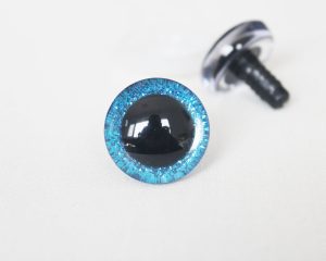 blue color 9mm-35mm 3D Centre glitter toy eyes with hard washer for diy craft plush doll findings-10colors