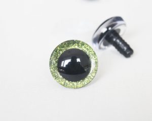 yellow green color 9mm-35mm 3D Centre glitter toy eyes with hard washer for diy craft plush doll findings-10colors