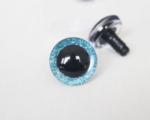 light blue color 9mm-35mm 3D Centre glitter toy eyes with hard washer for diy craft plush doll findings-10colors