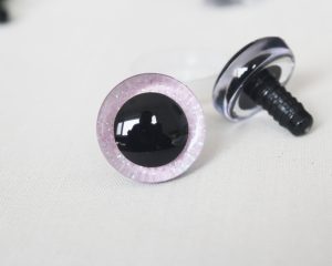 light pink color 9mm-35mm 3D Centre glitter toy eyes with hard washer for diy craft plush doll findings-10colors