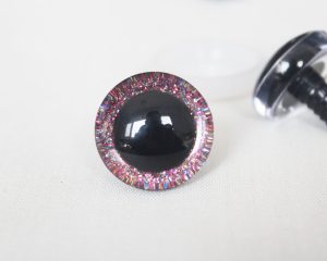 red glitter color 9mm-35mm 3D Centre glitter toy eyes with hard washer for diy craft plush doll findings-N10