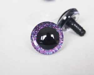 purple glitter color 9mm-35mm 3D Centre glitter toy eyes with hard washer for diy craft plush doll findings-N10