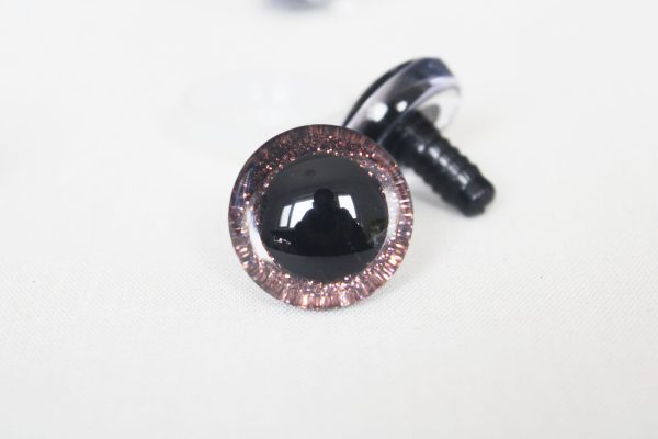 brown color 9mm-35mm 3D Centre toy eyes with hard washer for diy craft plush doll findings-N10