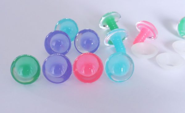 18mm pink green purple emerald clear round thinner offcentre eyes with washer for diy amigurumi craft doll eyes findings - Image 3