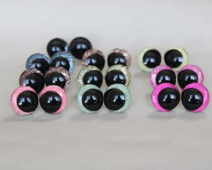 mixed color 3D offcentre eyes black pupil toy eyes with sinker washer 12mm-40mm option for craft doll -Y10